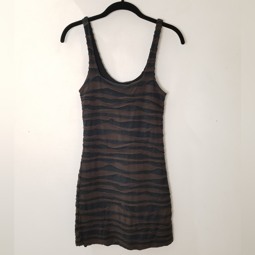 Free People Bodycon Mini Dress Downtown Date Black/Brown XS BohoChic Mobwife - Picture 4 of 12
